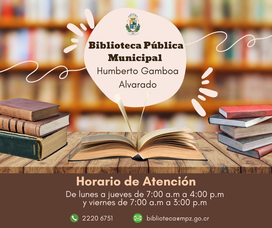Nuevo horario de la Biblioteca Municipal Humberto Gamboa Alvarado